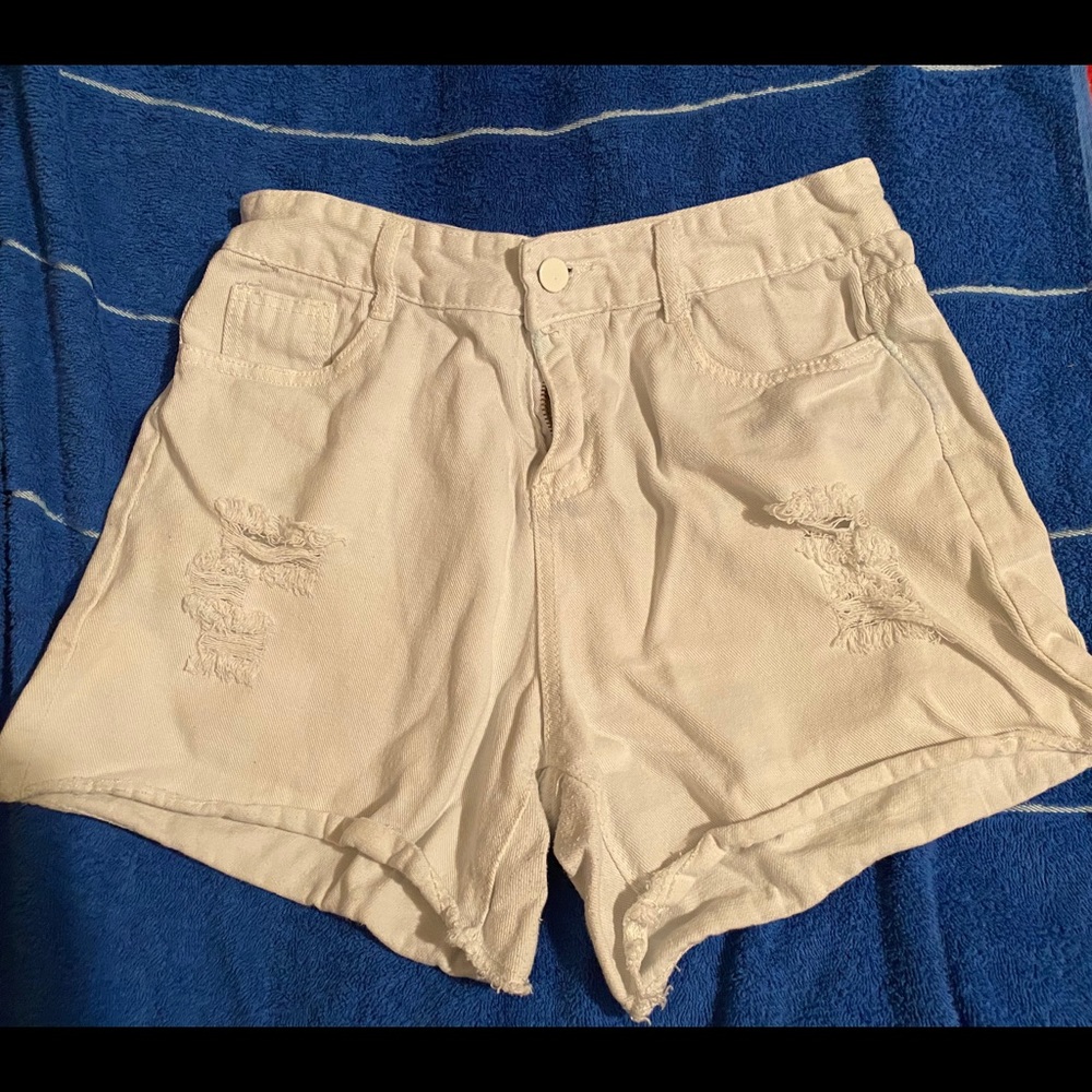 Light blue jean shorts